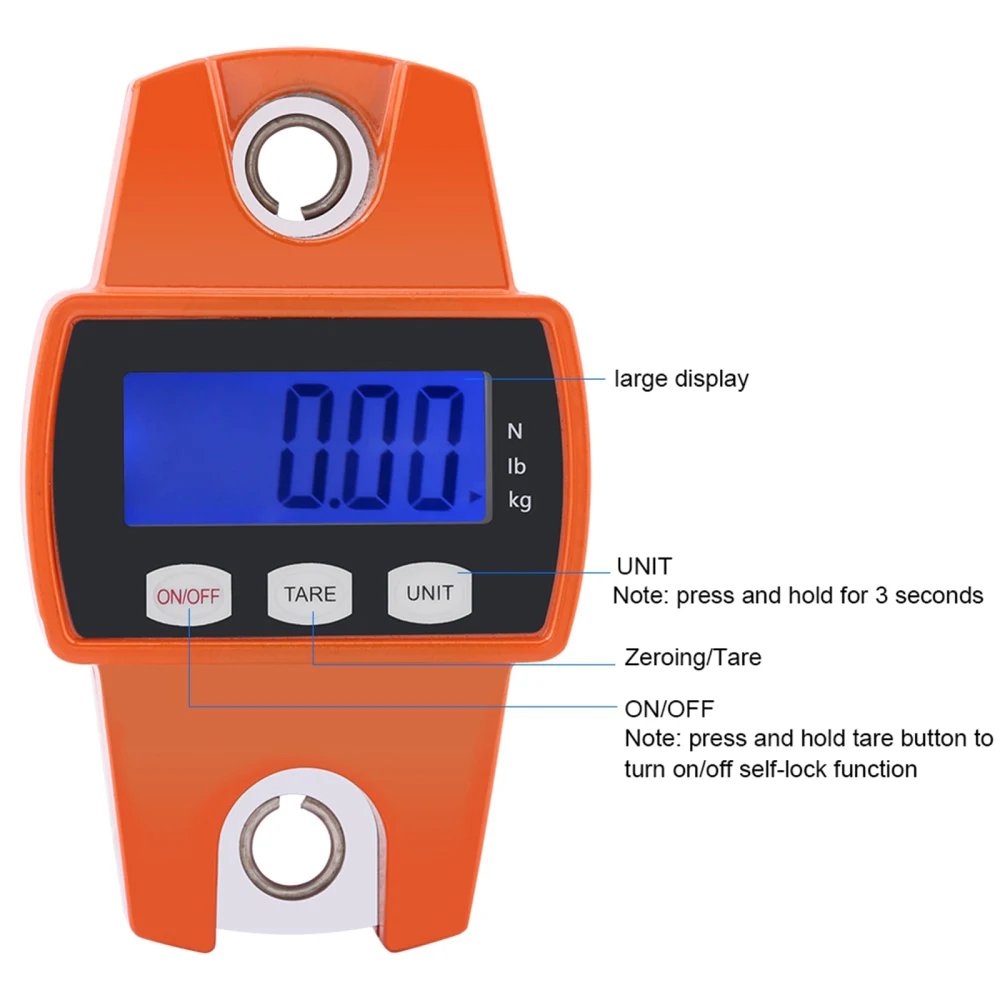 

300kg Mini Crane Scale Heavy Tool Lightweight SMT Technology Easy Read Data KG/LB Portable For Home And Industry Digital LCD