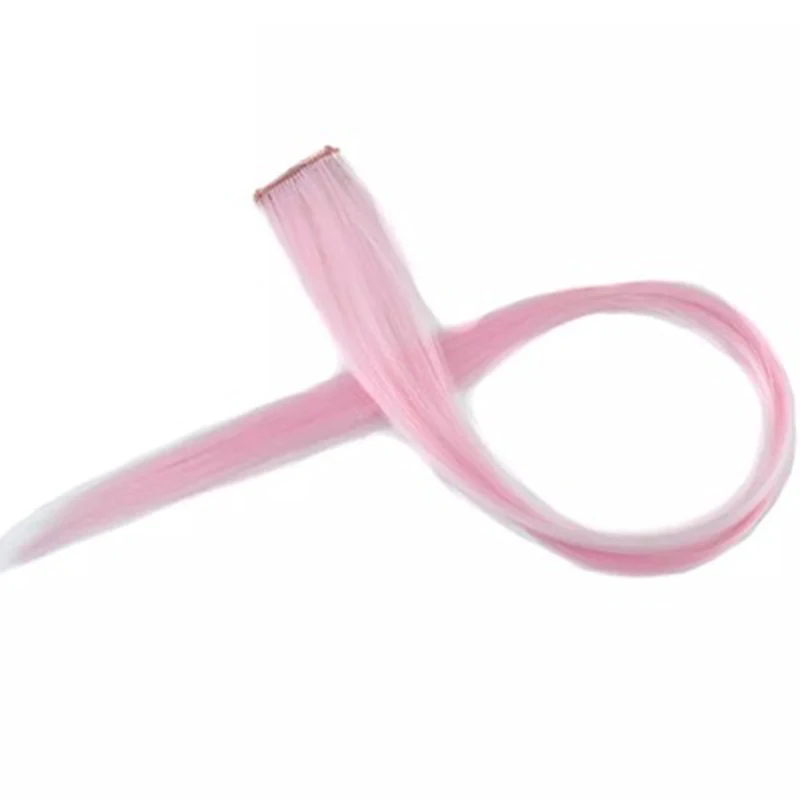 YiHan Synthetic Hairpiece Extension 1Pieces/Lot Hair Clip Streak Fake Hair Strands Cosplay Tool Long Silky Straight Reshowbeauty