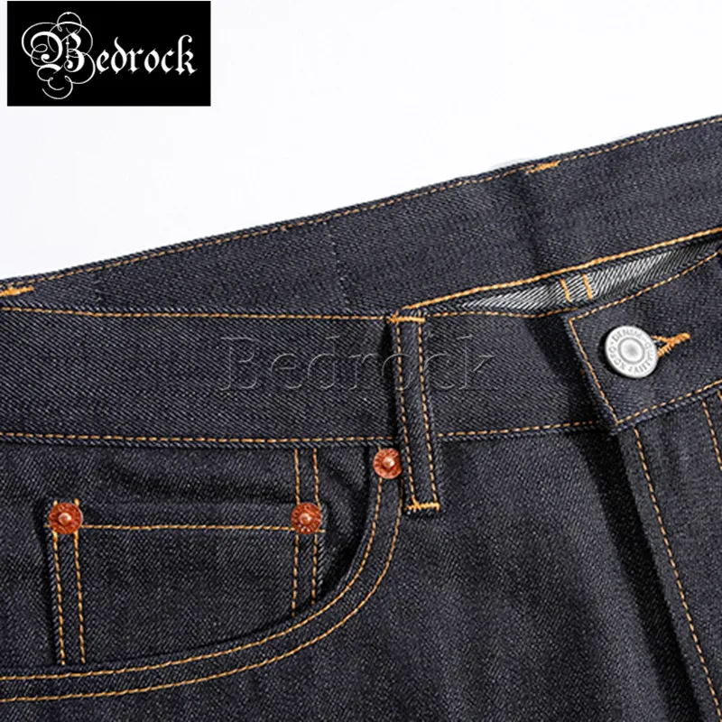 14oz original color cattle jeans style straight loose fashion tough trend trousers for men red line denim jeans