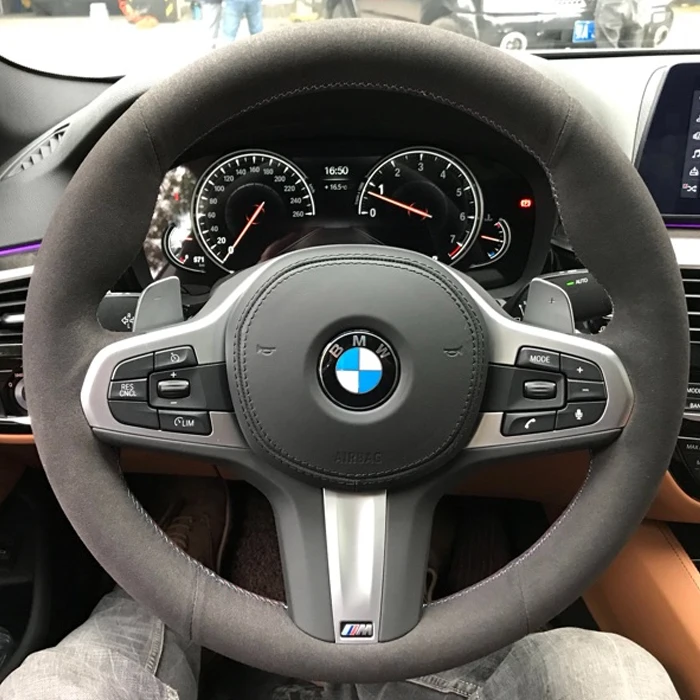 

Сделай Сам, сшитая вручную, черная замшевая искусственная кожа для BMW 7 серии M3 M4 M5 3 серии X1 X3 X5 X6