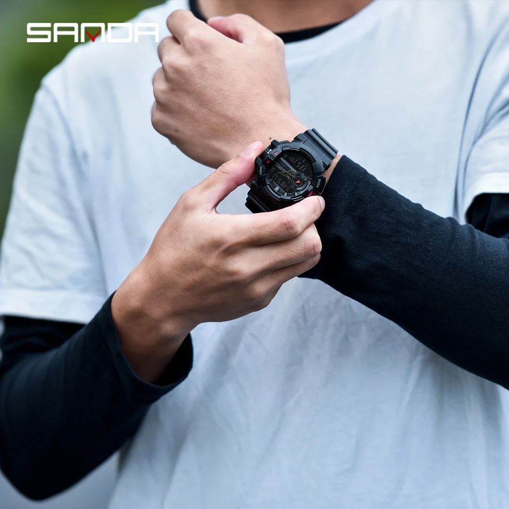 Часы наручные SANDA Мужские Цифровые спортивные водонепроницаемые