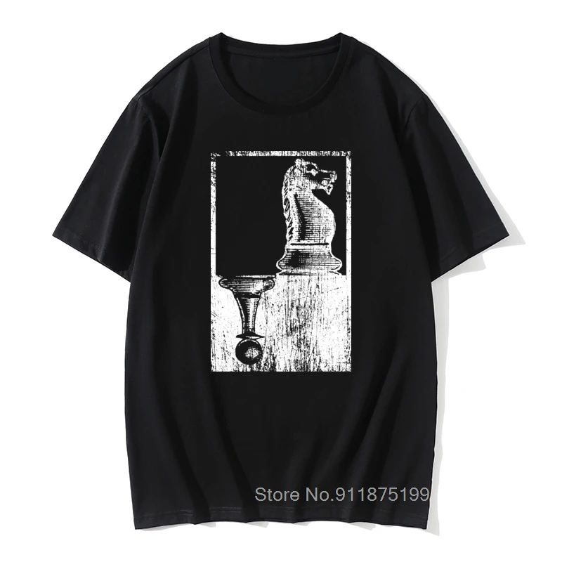 

Men's Chess Horse Tops T Shirt King Queen Board Game Fan Player Dad Premium Cotton Tees Fitness Tee Shirt Camisas T-Shirt