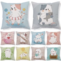 cartoon series cute animal cat pattern printed cushion cover home decor sofa childrens room pillow covers hogar cojines 4545cm