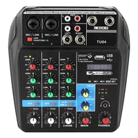 4 channel mini mixing sound card console digital audio mixer phantom power 5v usb powered for home studio recording dj