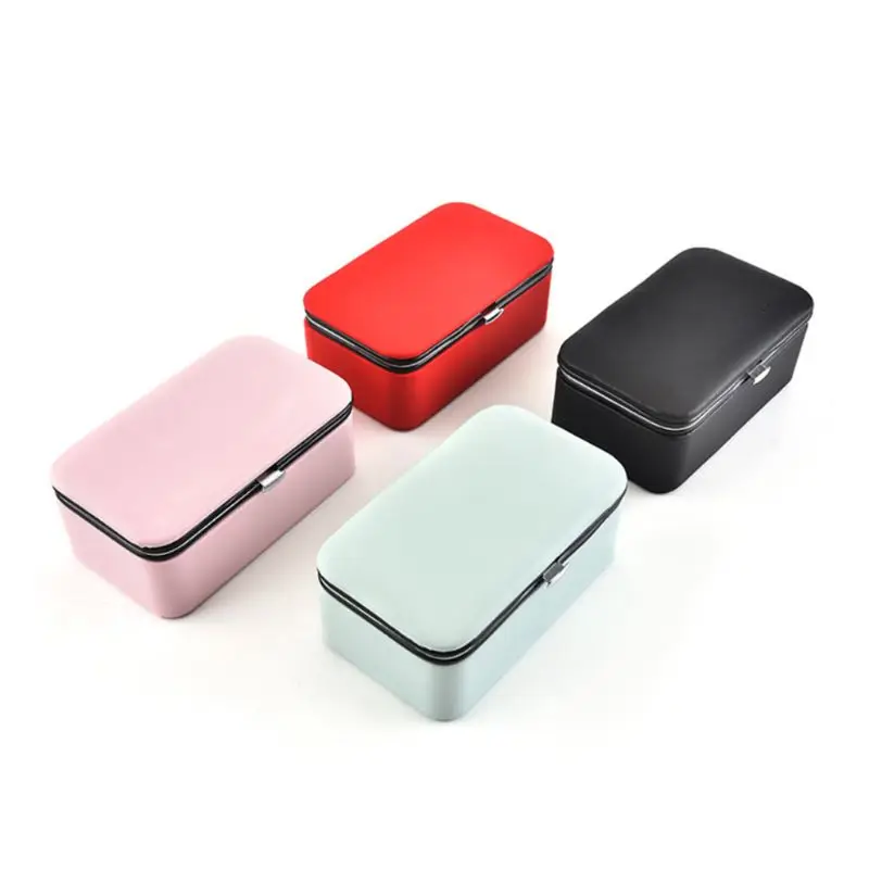 

Jewelry Box Portable with Makeup Mirror Earrings Grids Storage Travel Case 50PE