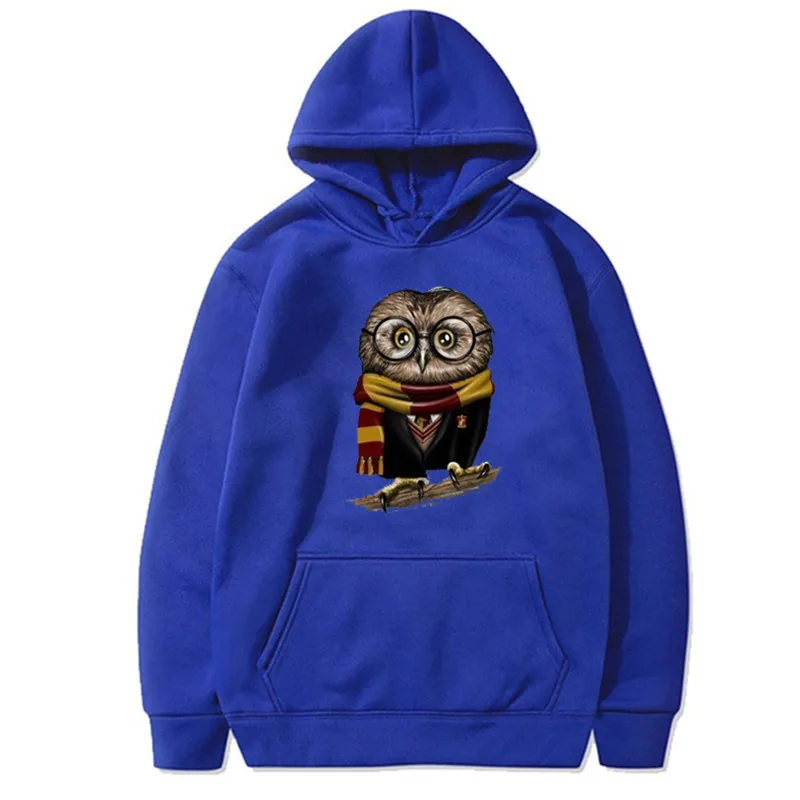 

Hot Selling Fun Owl Pattern Long Sleeve Hooded Fleece Winter Clothes Women Pocket Sweatshirt Hoodie