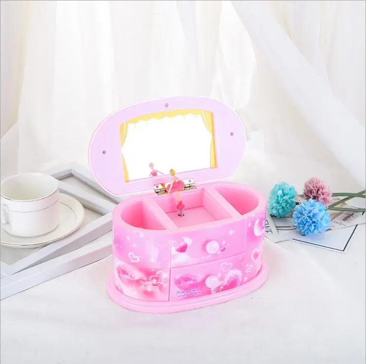 Шкатулка для хранения танцевальных балерины розовые музыкальные коробки