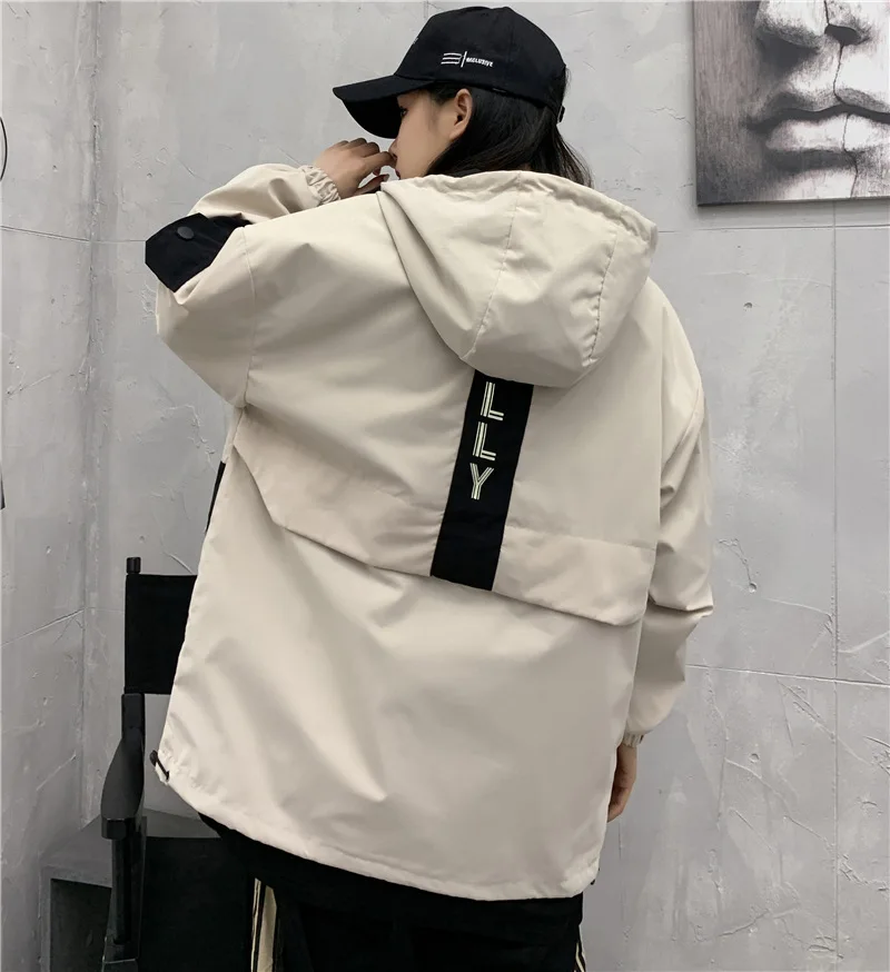 NoEnName_Null с большими карманами куртка капюшоном Для женщин однотонные свободные