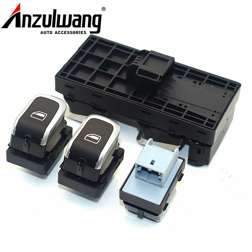 Набор из 4 новых хромированных электронных кнопок управления окном для AUDI A4 S4 B8 Q58