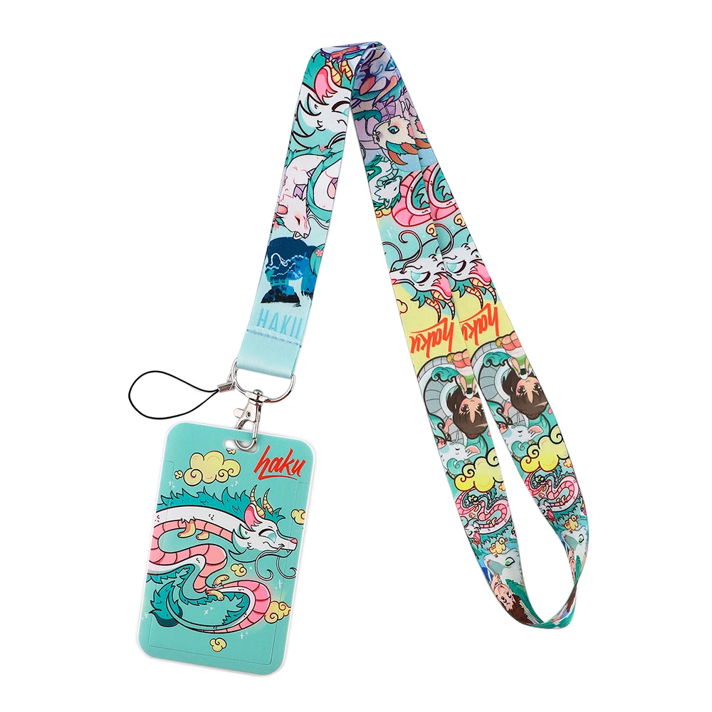 

BG936 Anime White Dragon Lanyard Neck Strap for key ID Card Cellphone Straps Badge Holder DIY Hanging Rope Accessories Gifts