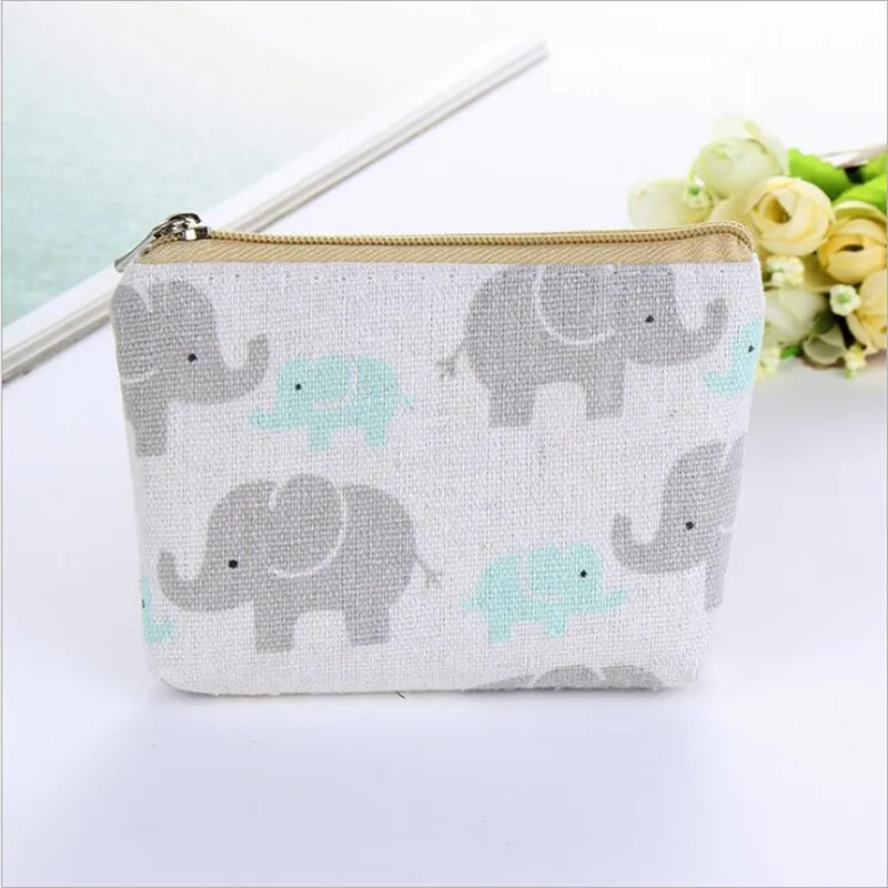 Elephant Унисекс кошелек для монет детский Canva мультфильм ананас слон лев маленький кошелек для денег мини на молнии кредитный держатель для карт ключ сумка для денег - Цвет: Elephant