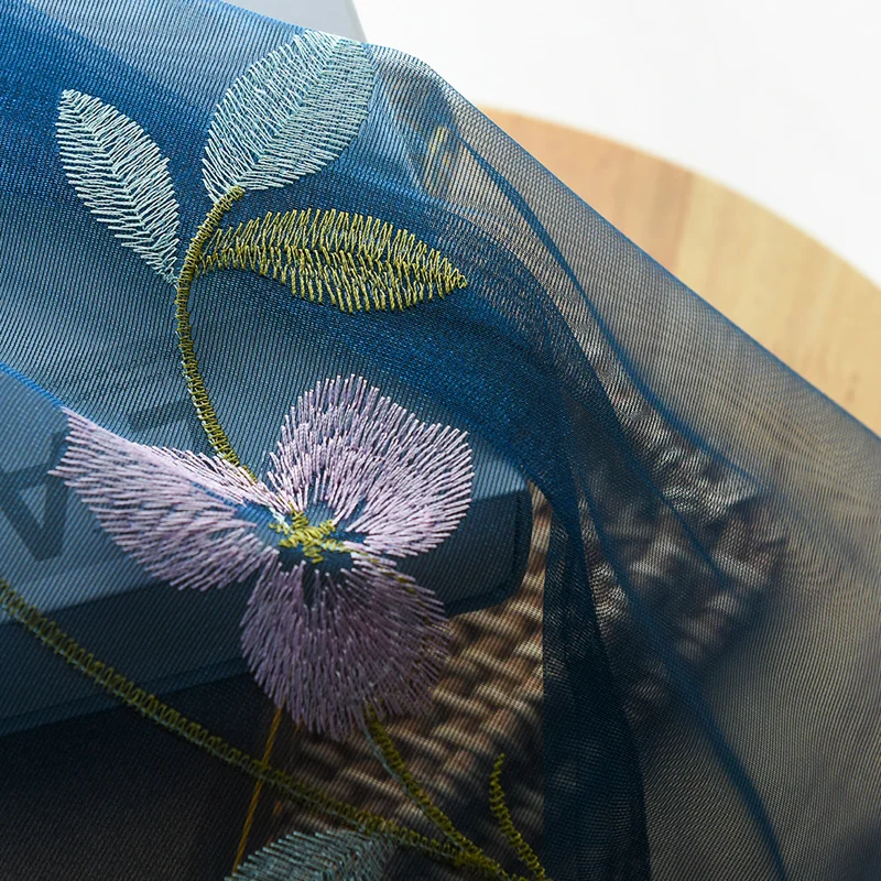 Вышитые цветочные занавес тюля тюли в гостинную шторы вуаль тюль для гостиной из