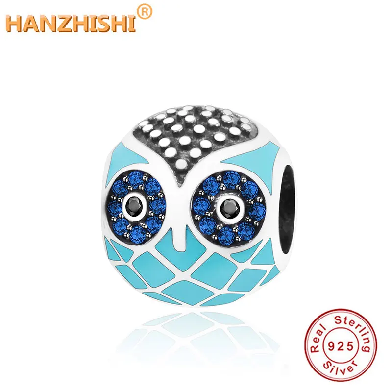 

Owl Charm Beads With Enamel CZ Fit Authentic Pandora Bracelet Silver 925 Charms Original Sterling Silver Jewelry For Women Gift