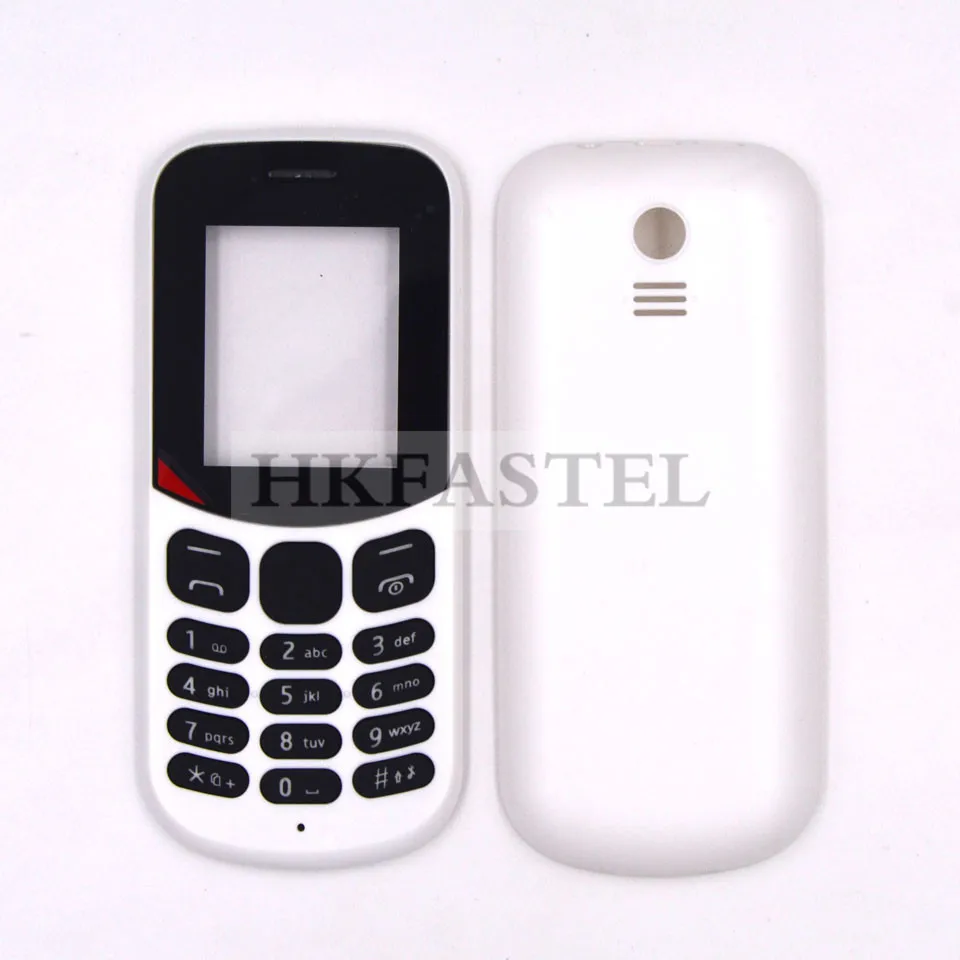 White housing keypad HKFASTEL высококачественный корпус клавиатуры для Nokia 130 Dual SIM Полный Мобильный телефон чехол с клавиатурой - Цвет: White housing keypad
