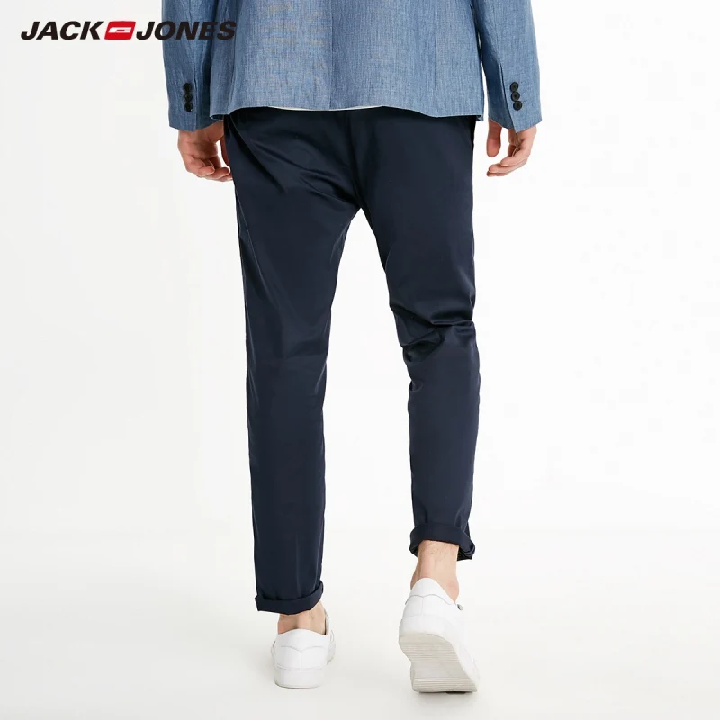 JackJones мужские облегающие однотонные Стрейчевые укороченные брюки из лайкры |