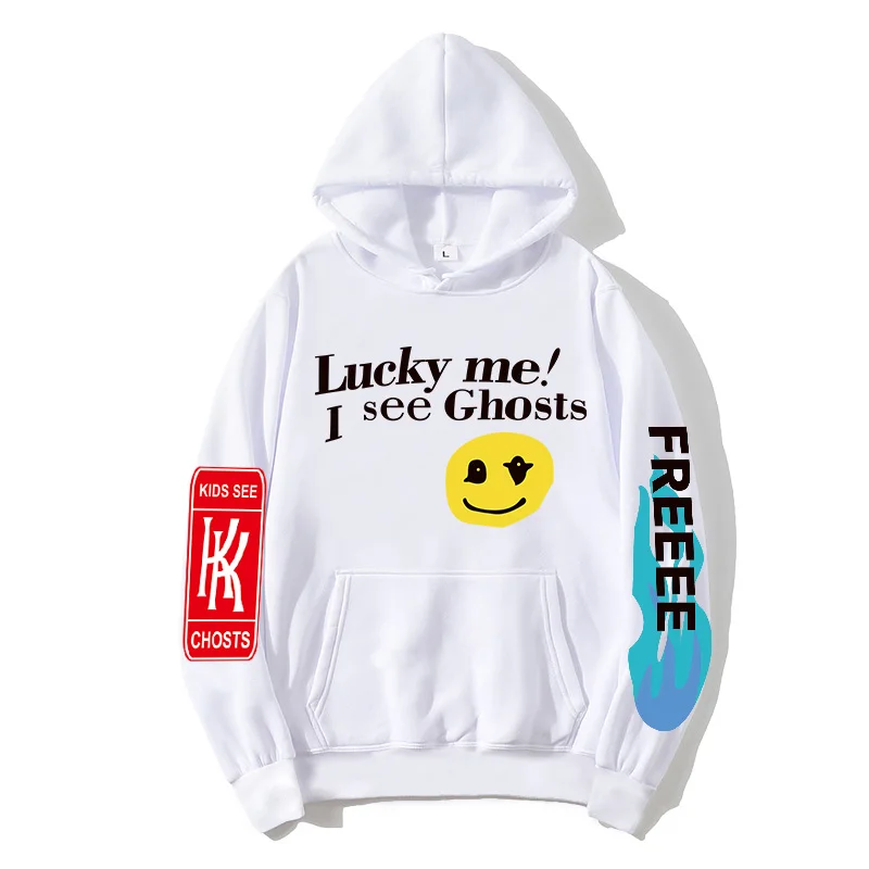 Новая Вельветовая Толстовка Kanye West с принтом граффити и надписью Мужская