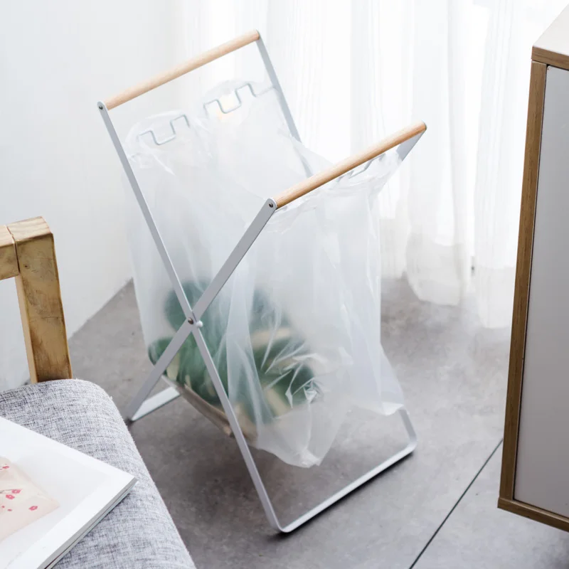 Прочная X-тип Складная мусорная подставка металлическая сумка коробка держатель