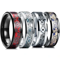 punk vintage mechanical gear men rings couple wedding bands jewelry accessories fashion stainless steel finger rings gift