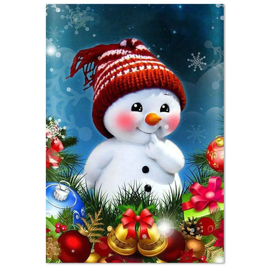 

Christmas Diamond Painting Rhinestone Wall Adults New Year Birthday Decor Presents Santa Claus Snowman Home Paintings Type 1
