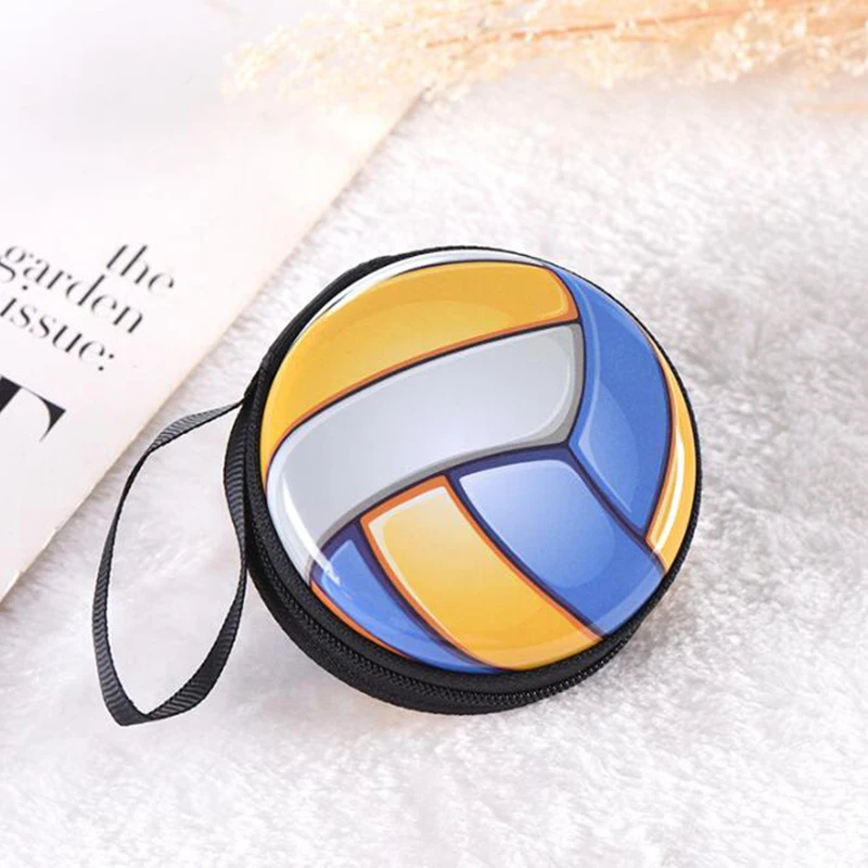 

3D Football basketball coin purse cartoon cute headset bag small purse wallet purse children's gift mini zip coin purse