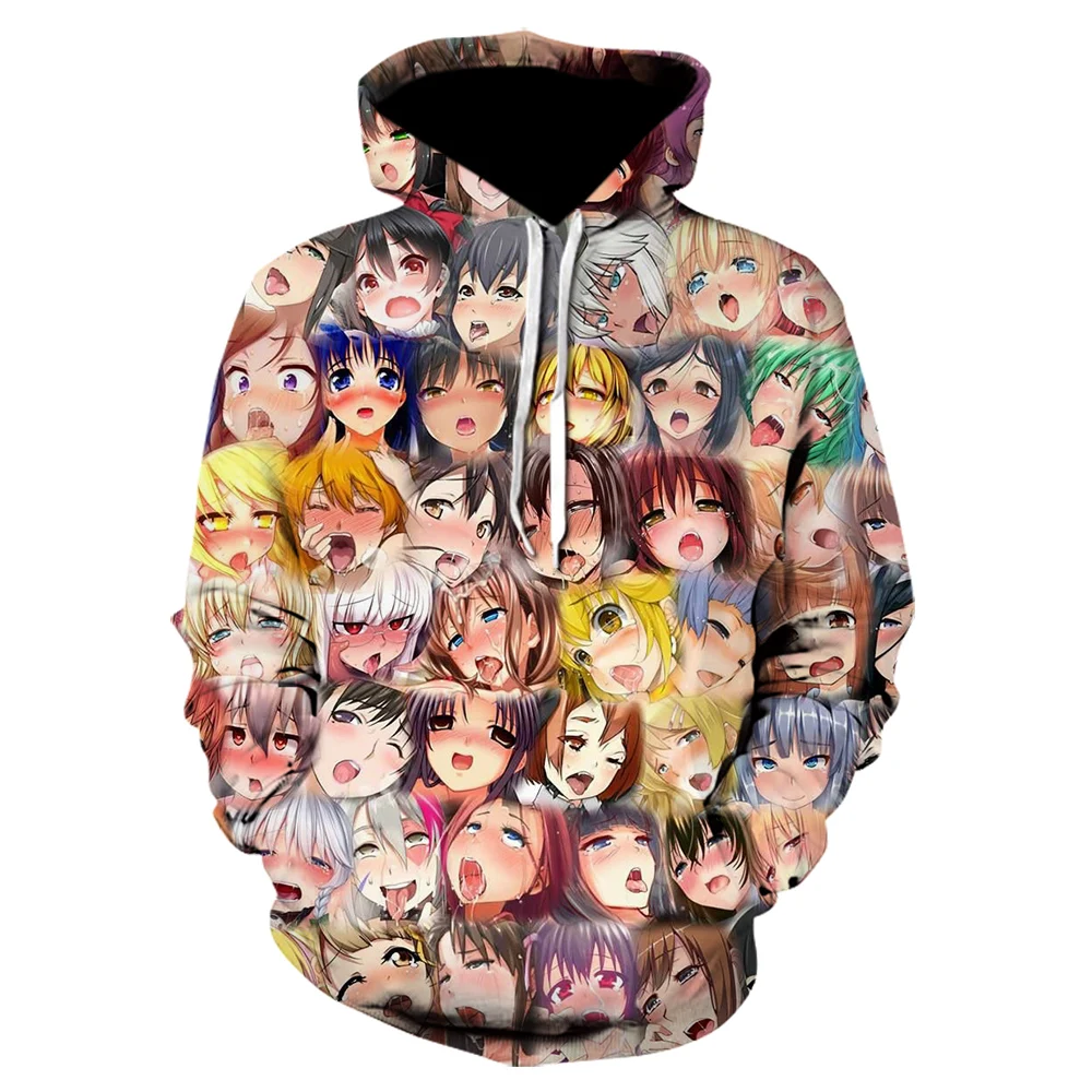 WE-832 Осень г.; Новинка; модные толстовки с капюшоном; куртка Ahegao Harajuku с 3D принтом; толстовки для отдыха; уличная одежда для девочек с героями мультфильмов - Цвет: WE-832