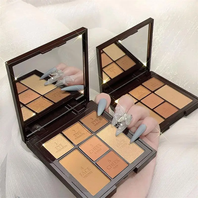 

7 Colors Tea Rose Eyeshadow Waterproof Long Lasting Makeup Glitter Shimmer Matte Highlight Blush Eyeshadow Palette Cosmetics