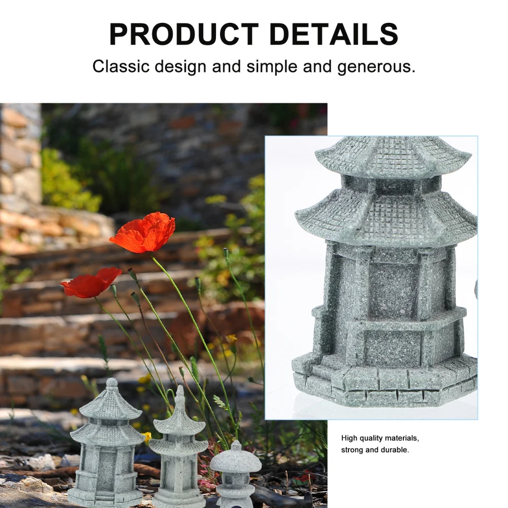 

3Pcs Decorative Sandstone Prop Small Landscape Ornament Desktop Craft Light Grey