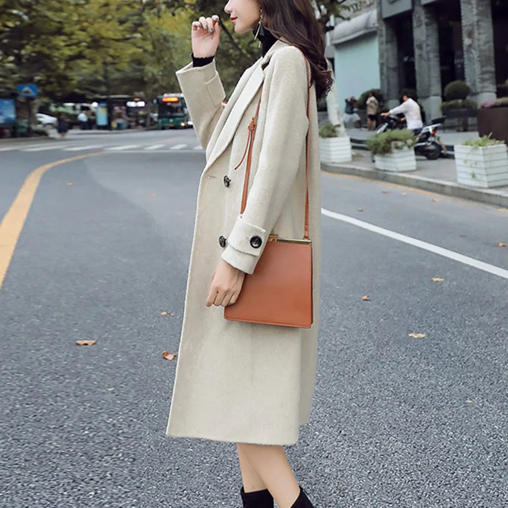 2019 зимняя одежда длинное шерстяное пальто женское корейское осеннее Модная