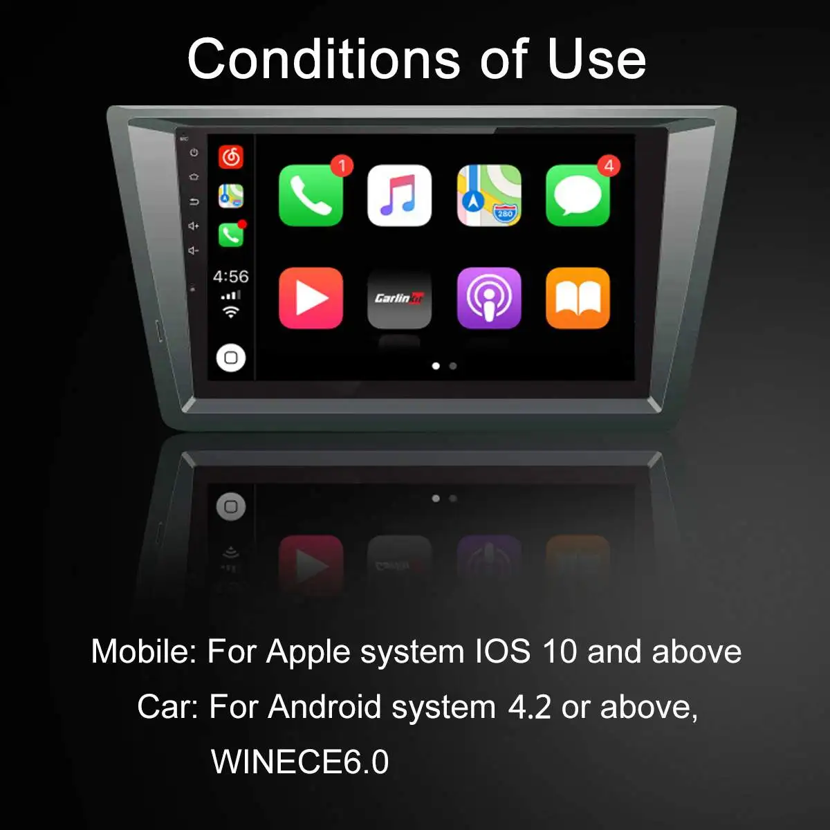 Carlinkit USB Смарт соединение Apple Carplay донгл для Android GPS навигатор плеер мини адаптер с