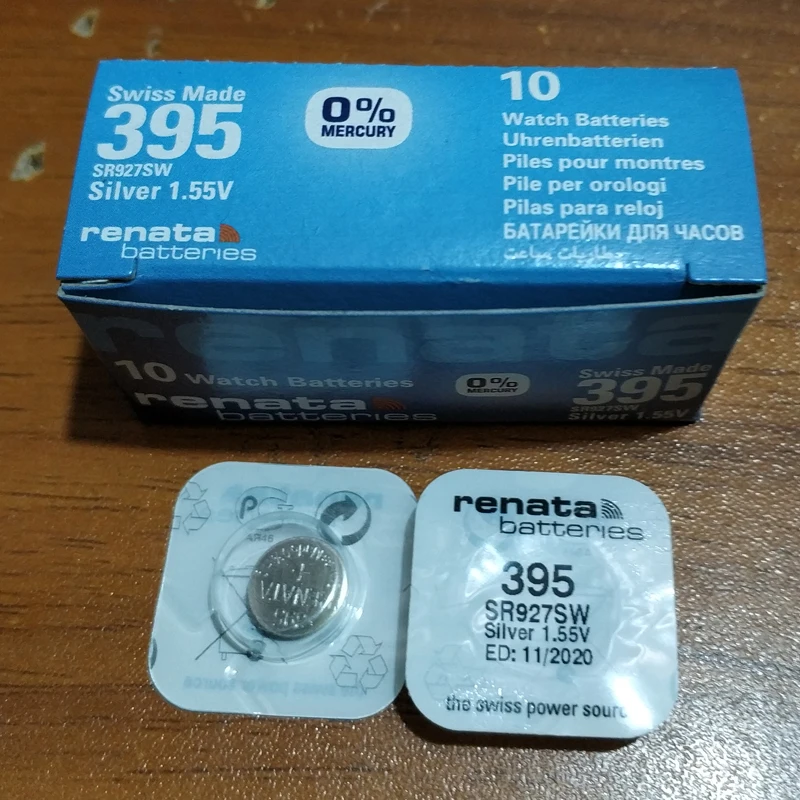 2pcrenata часы с оксидом серебра батарея 395 SR927SW 927 1 55 V 100% оригинальный бренд renata