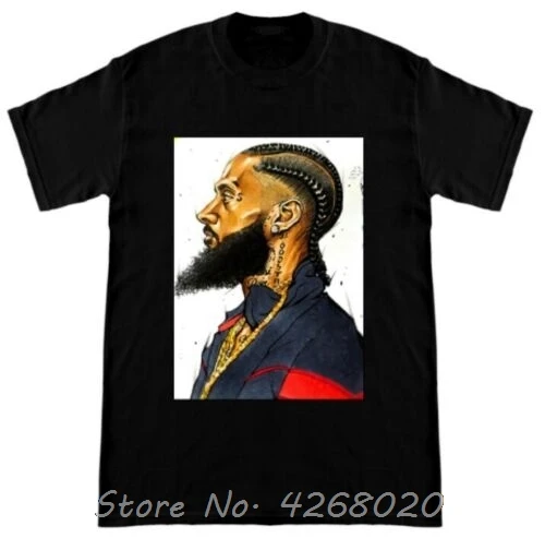 Цветная футболка Nipsey Hussle в стиле хип-хоп унисекс Рэперы графическая черная