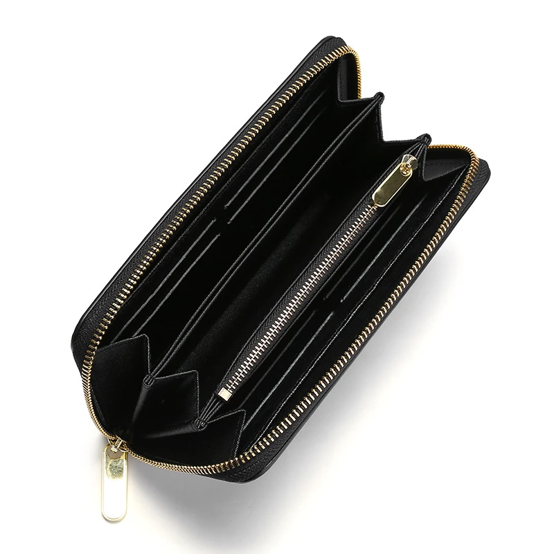 

New Style Leather Ladies Water Ripple Long Wallet