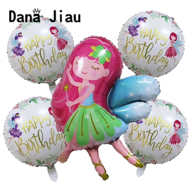 Danajiau 5 шт. мультяшный лес волшебный набор Гелиевый шар детский душ девочки 1 день