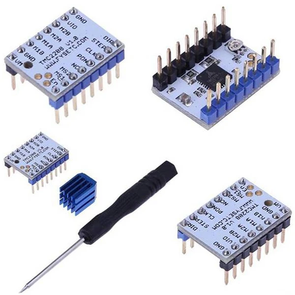 4 шт. Tmc2208 V1.2 шаговый двигатель бесшумный драйвер силовая трубка StepStick встроенный драйвер ток 1.4A пиковый ток 2A Замена Tmc