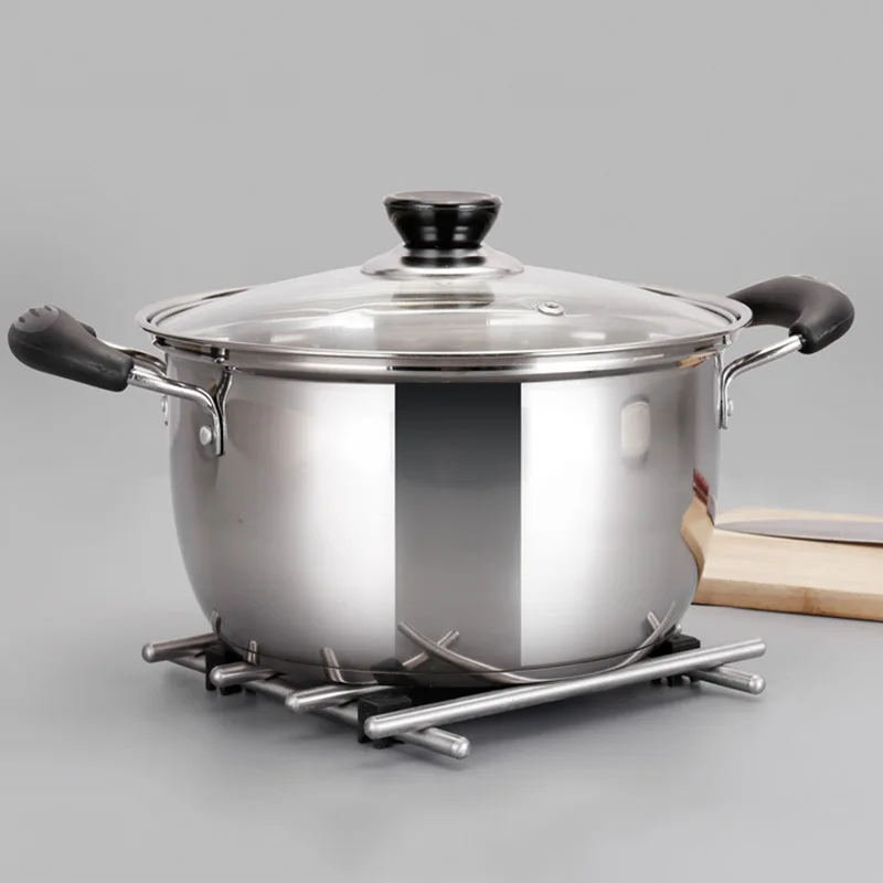 Кастрюля для супа из нержавеющей стали кастрюля с двойными ушками дуговой плиты