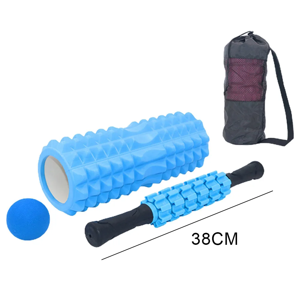 

4 in 1 Yoga Foam Roller Pilates Exercise Back Fitness Point Trigger Yoga Column Muscle Roller Sticks Body Massage Relax Tool