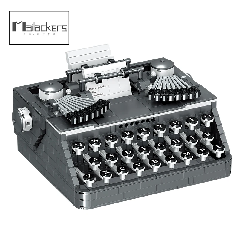 

Mailackers 1136pcs City Creation Retro Typewriter Keyboard Building Blocks Classical Printer Bricks DIY Education Toys for Kids