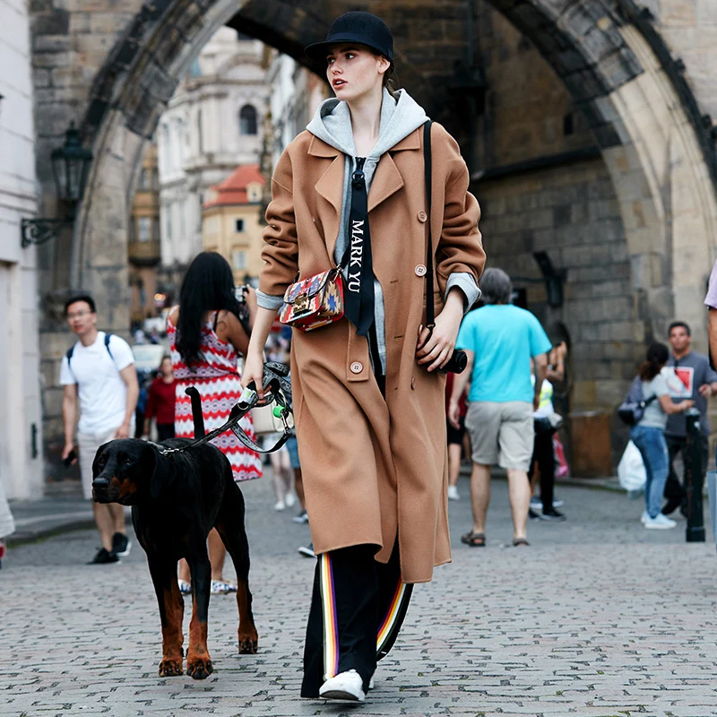 

Australian Wool Double Faced Cashmere Coat Women's Mid Long 2021 New High-end 100% Pure Mercerized Wool Coat