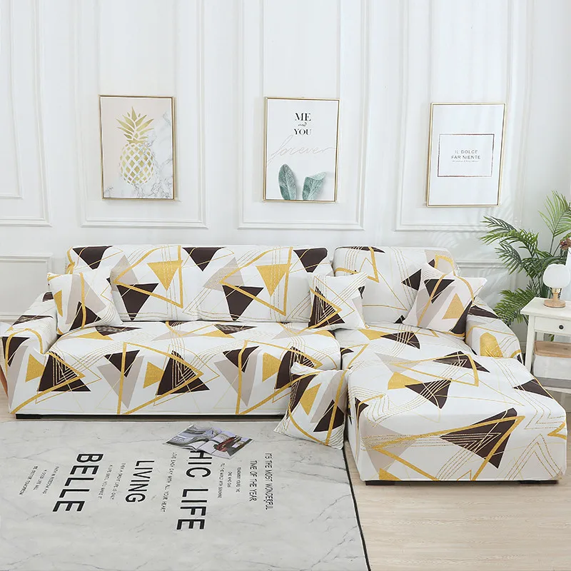 

Geometric Elasticated Sofa Corner Covers Couches For Living Room L Shape Sofa Cover Sectional Chaise Longue Fundas Sofa Cheslong