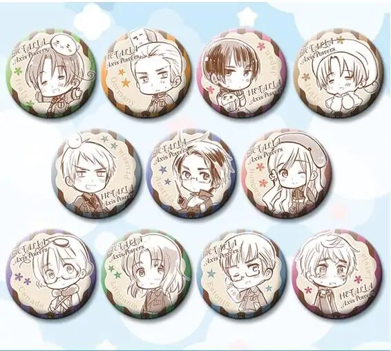 Аниме Hetalia 58 мм мировая морщинка Великобритания США итальянская брошь из металла