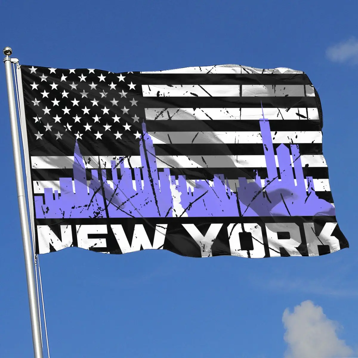 

New York City American Flag Skyline Rainbow Flag 3x5 FT Polyester Flags Banner For Decoration