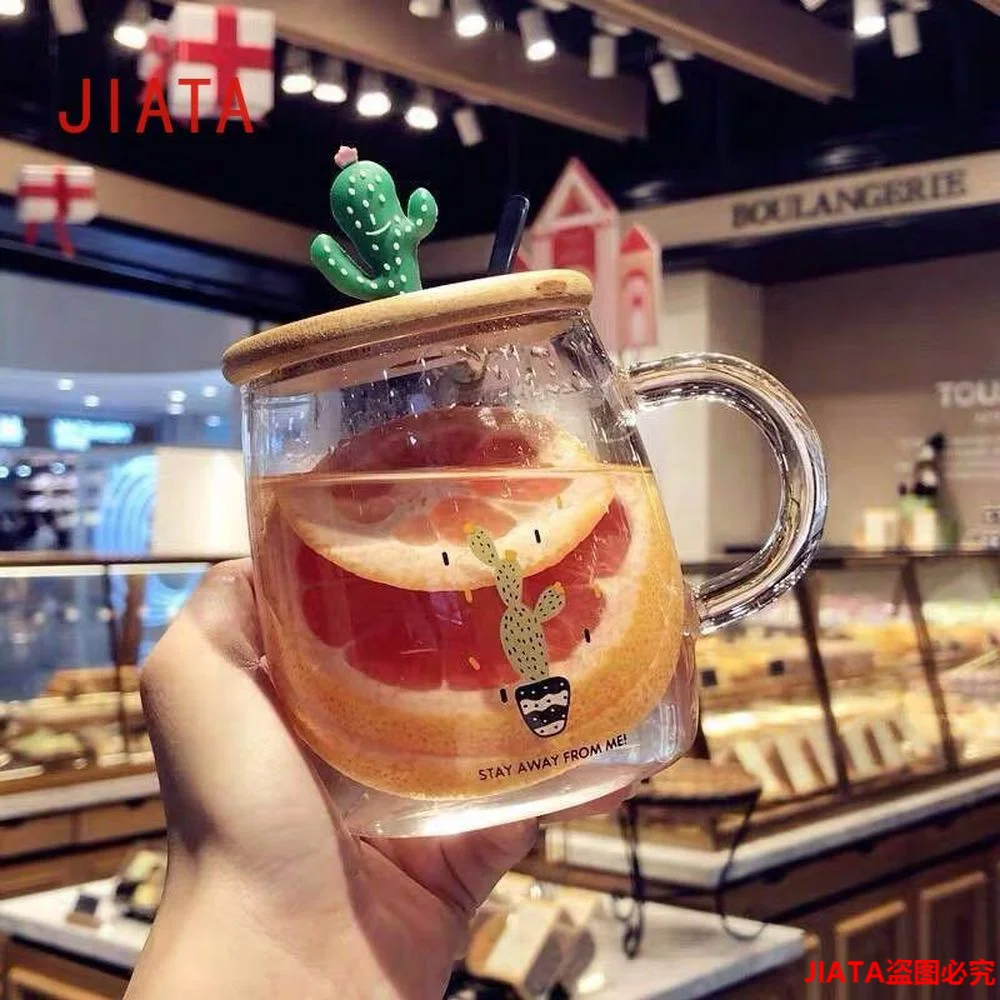 

400ML INS Nordic Simple Korean Creative Glass Girl Network Red Water Cup Cute Tea Tea Cup Home Milk Cup