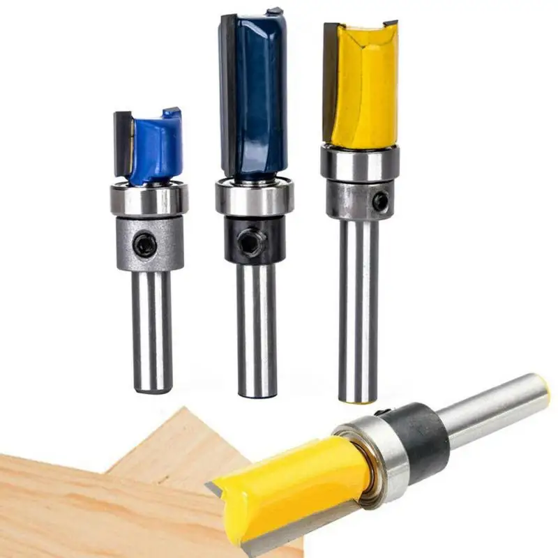 

3pcs 1/4''Shank Bearing Flush Trim Pattern Router Bit Engraving Machine Accessories Woodworking Milling Cutter Power Tools