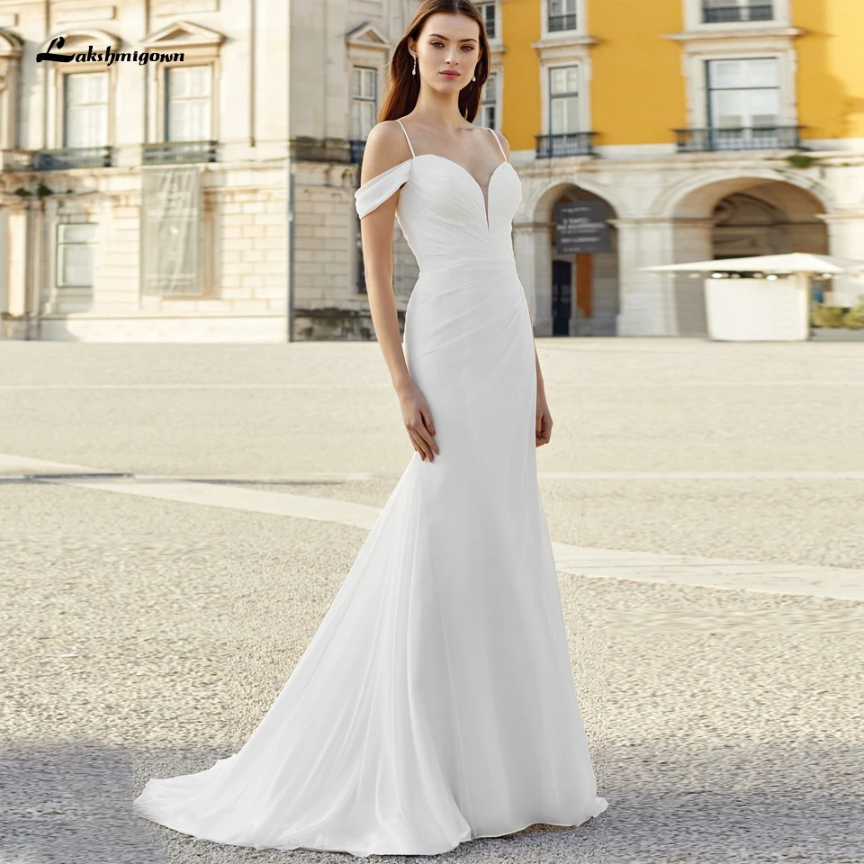 

Простое белое свадебное платье Русалка Стиль элегантные свадебные платья Spghetti ремни халат в стиле бохо, свадебные платья в стиле Country сваде...