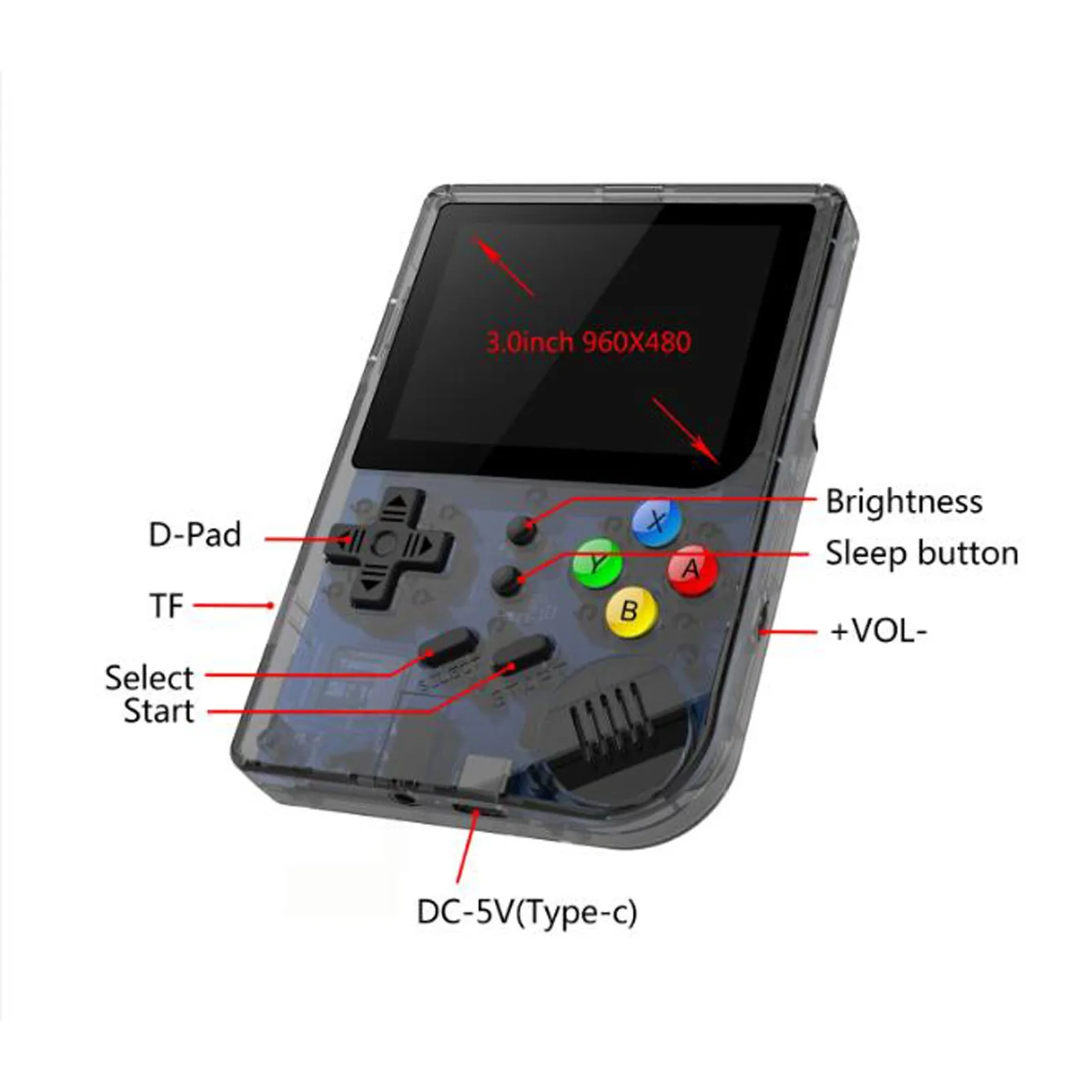 

RG300 Handheld Game Console 16G Built-in 3022 Classic Game 3Inch Upgraded Game