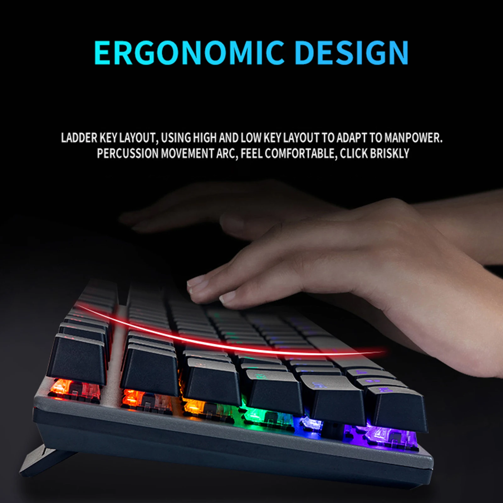 

Green Axis Luminous Gaming Keyboard Gamer Keyboard And Mouse With 104 Keycaps Wired Ergonomic Mechanical Keyboard For MK808