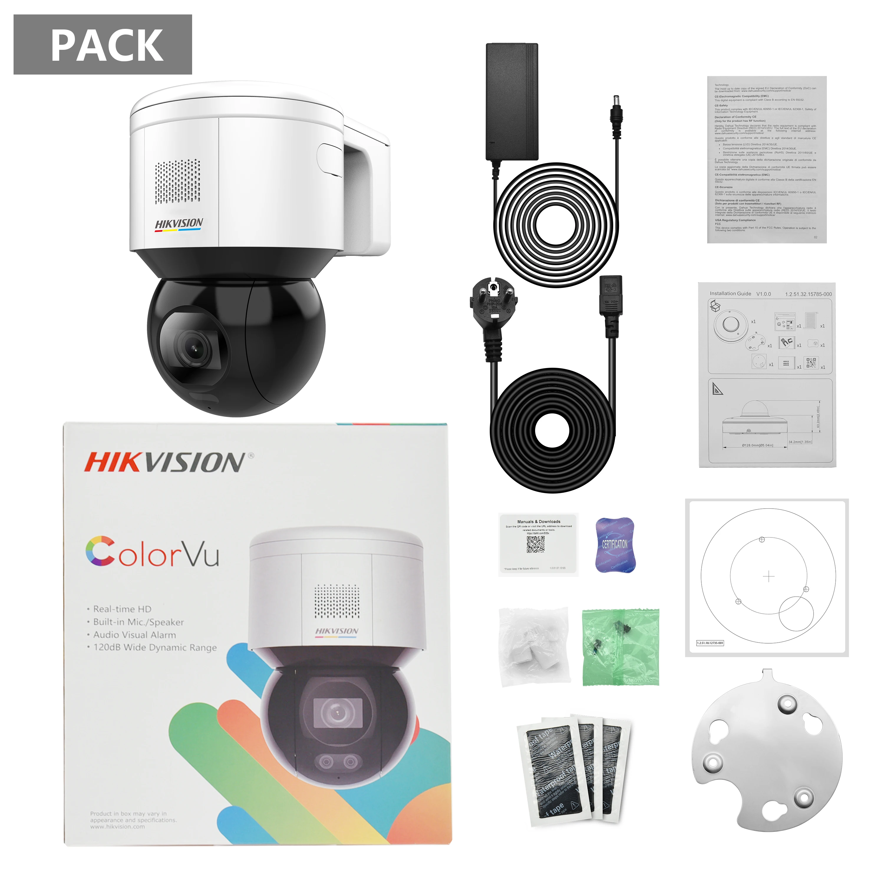 Hikvision Acusense PTZ ColorVu 4-мегапиксельная IP-камера DS-2DE3A400BW-DE(F1)(S5) H265 + POE Встроенный