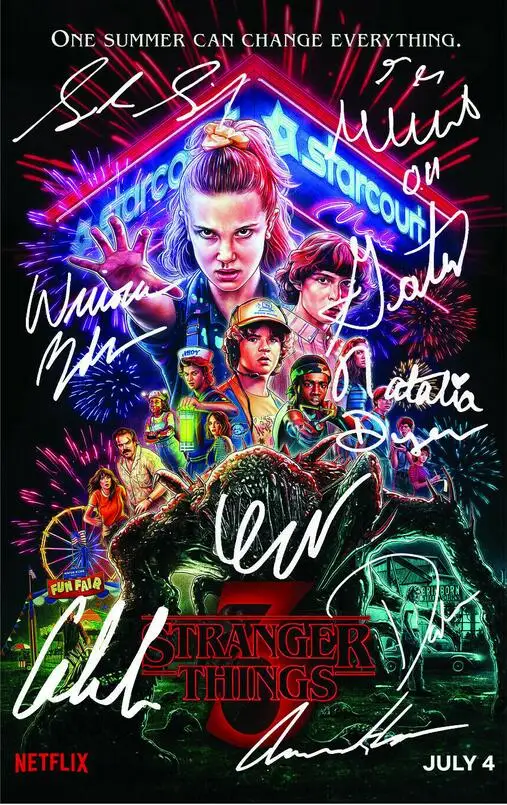

STRANGER THINGS Signature Movie Art Silk Poster Print 24x36inch