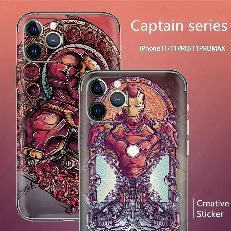 Мультфильм Капитан серии задняя пленка наклейка для iPhone 6 6S 7 8 Plus X XR XS MAX кожа ПВХ