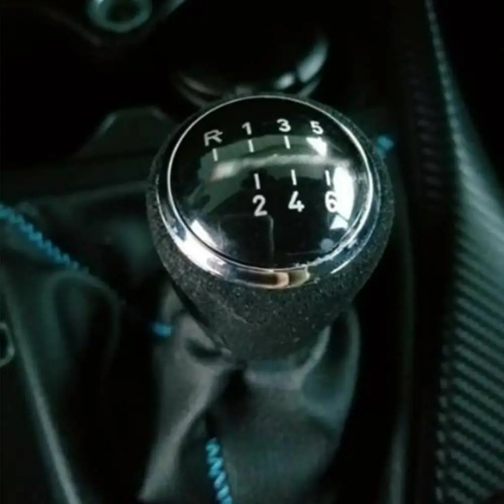 

1pc Black Gear Shift Knob PU Leather + PVC 5/6 Speed Gear Shift Knob Auto Replacement Parts Fit for BMW E81 87 E46 E90 E91 E92